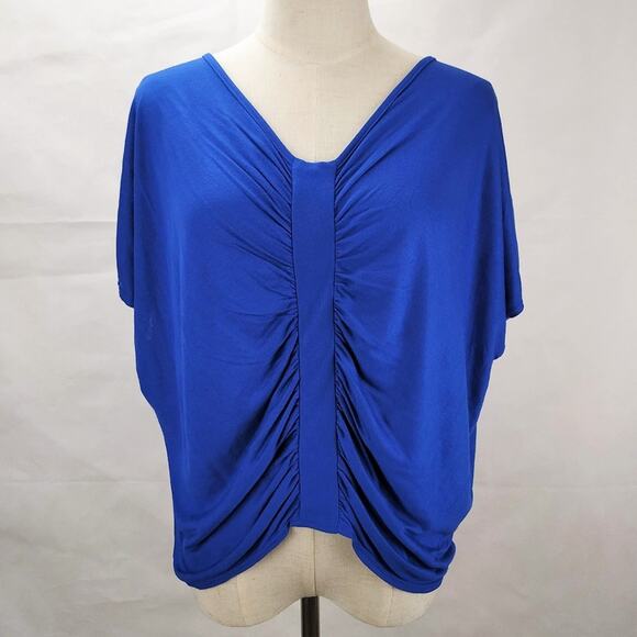 Soprano Blue V-Neck Blouse Top - Picture 1 of 6